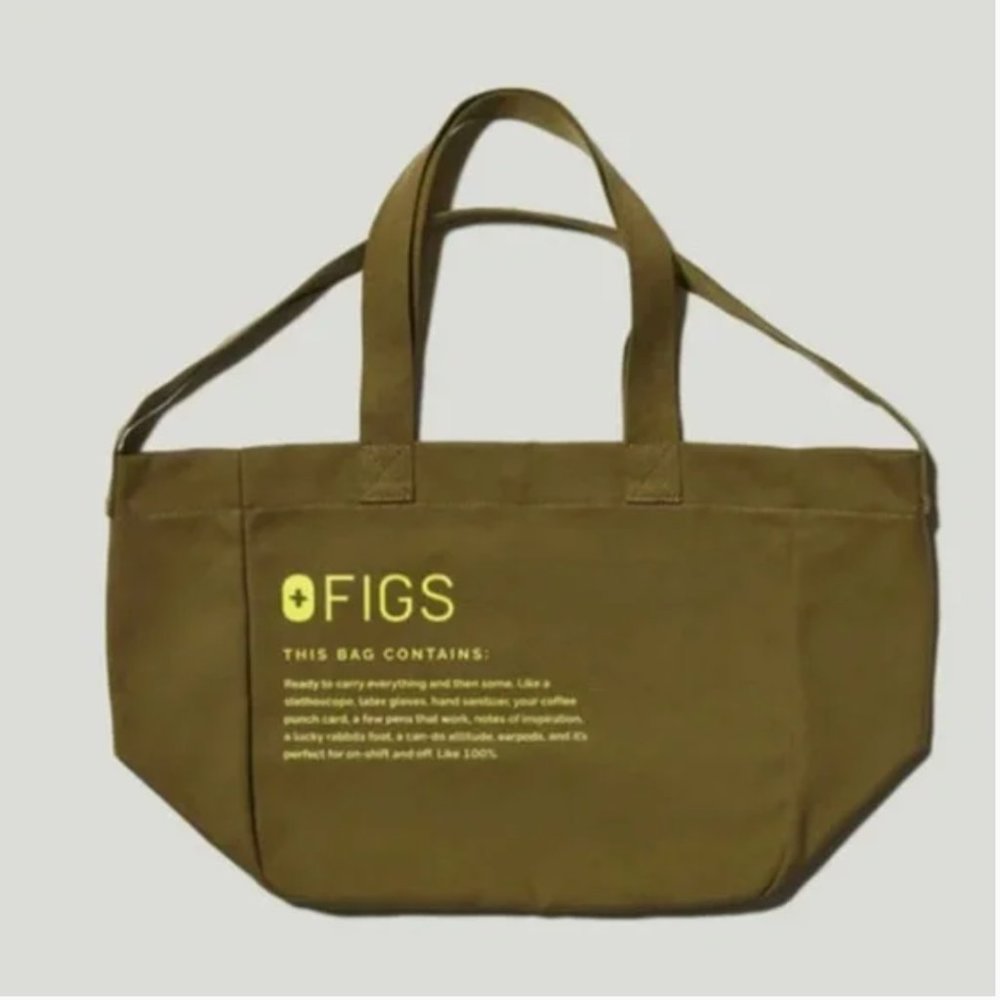 Figs Martini Olive Canvas Tote